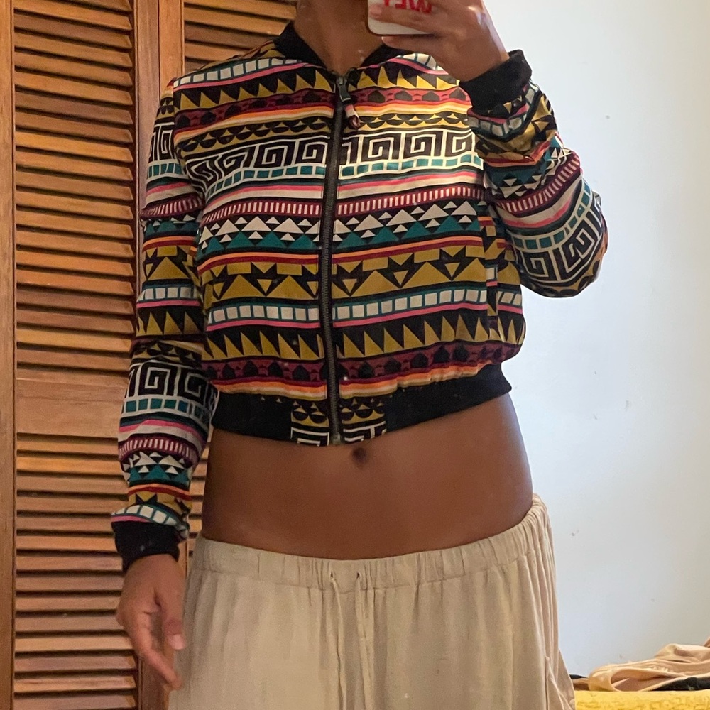 Colorful Geometric Pattern Women's Jacket